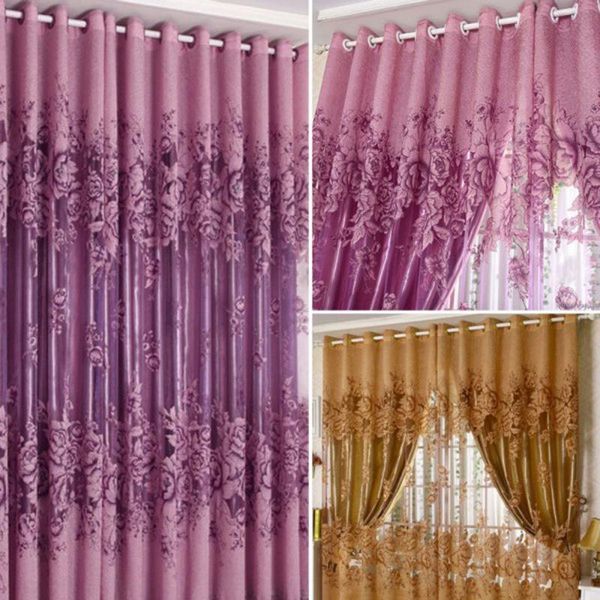

curtain & drapes curtains white/navy blue string door line flash shiny viole sheer window tassel screening for living room