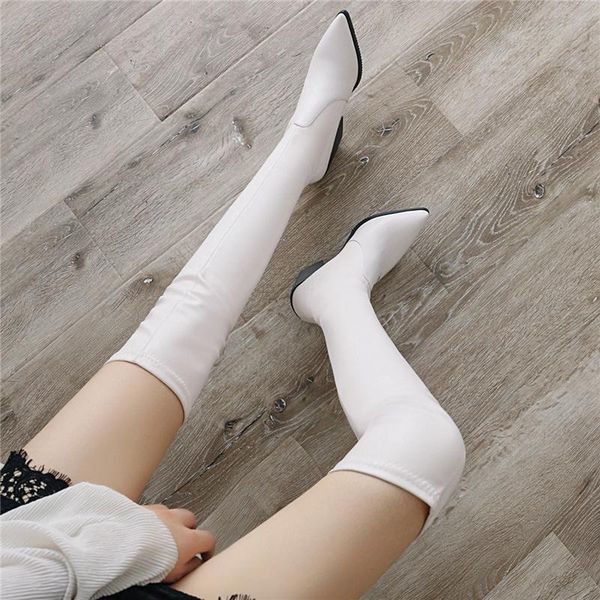 

quality faxu suede thigh high boots wedge heels women black white women's shoes autumn winter over the knee