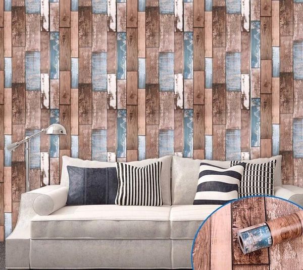 

wallpapers classic retro wooden wall sticker wallpaper papel de parede for home and furniture wardrobe decor in roll size 0.45*10m