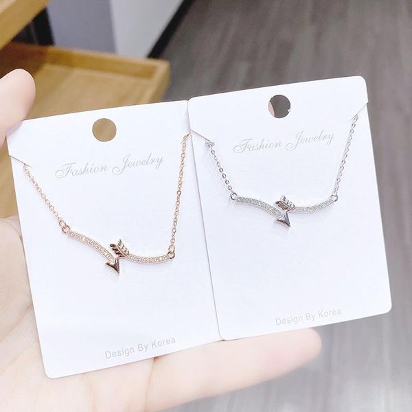 

pendant necklaces aishen arrow necklace women's copper plated gold ornament clavicle chain wholesale, Silver
