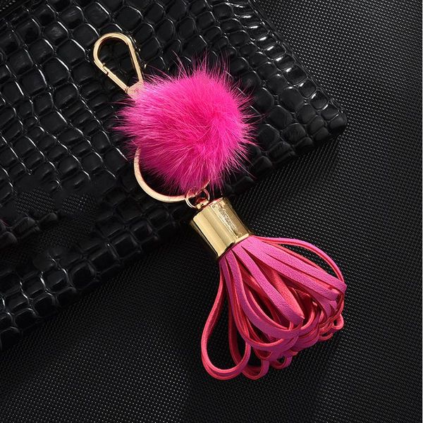 

keychains lantern flower car keychain for women men lovely leather tassel key ring holder bag hanging jewelry accessories, Silver