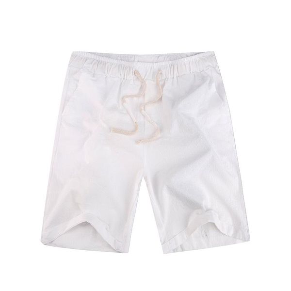

men's shorts 2021 summer linen loose five-point pants trendy young cotton and casual beach, White;black