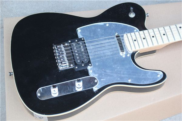 

6 strings matte black electric guitar with gold hardware,maple fretboard