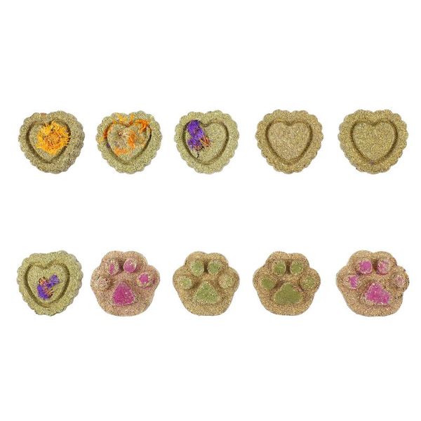 

small animal supplies 10pcs chew teething grass cakes treats molar for