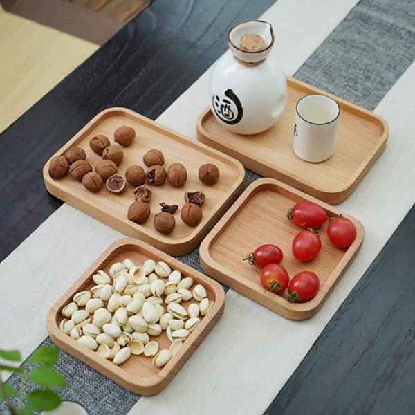 

kitchen storage & organization wooden bamboo serving tray tea cup trays fruit plate pallet decoration japanese food rectangular