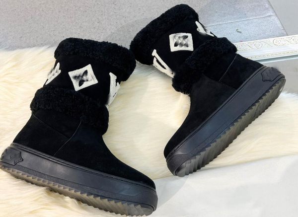 

snowdrop flat ankle boot women designer luxury wool snow boots a4, Black