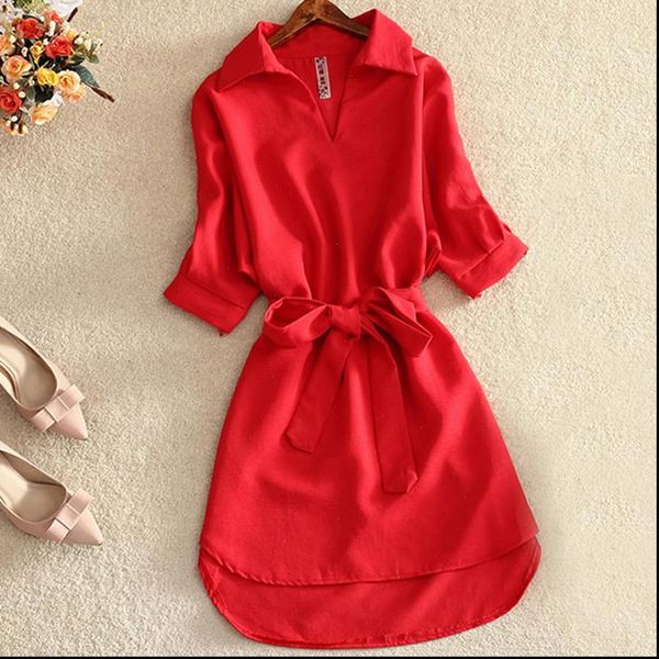 

summer shirt women dresses red dress short sleeve blouse fashion solid chiffon tunic ladies blusas chemisier vestidos femme, Black;gray