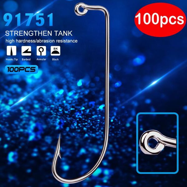 

100pcs fishing hook circle hooks soft bug with stinging high carbon steel grappling accessories