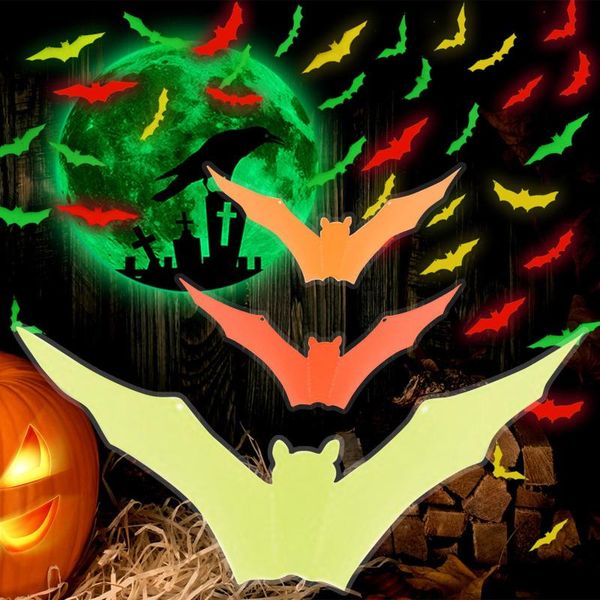 

window stickers halloween luminous removable bat glow wall sticker horror scary masquerade party cosplay props