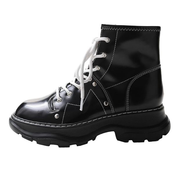 

boots 2021 autumn women's short lace up shoes women, Black