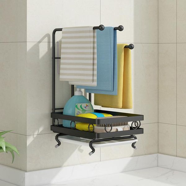 

sink drain rack hanging for kitchen organization and storage dishwashing cloth retractable &