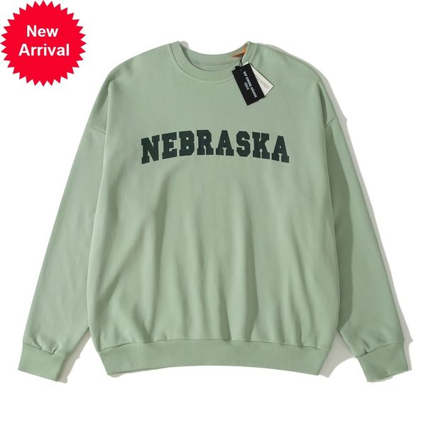 

falection mens 21ss rafsimons nebraska printed oversized sweatshirt, Black