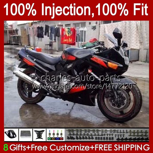 Einspritzung OEM rot schwarz glänzend Karosserie für KAWASAKI NINJA ZZR 600 400 ZZR400 1993 1994 1995 1996 1997 1998 1999 84HC.98 ZZR600 ZZR-400 ZZR-600 00 01 02 03 04 05 06 07 ABS-Verkleidung