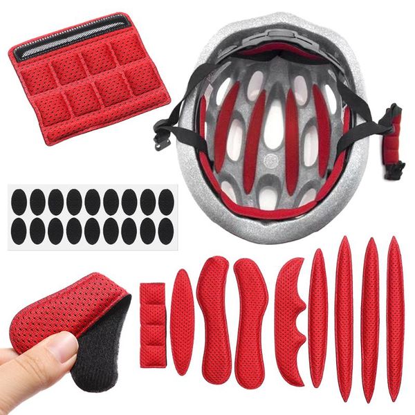 

cycling caps & masks 27 pcs universal helmet inner padding foam pads kit sealed red sponge for outdoor sports motorcycle bicycle accessories, Black