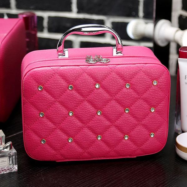 

diamond set portable cosmetic case travel makeup bag bags & cases