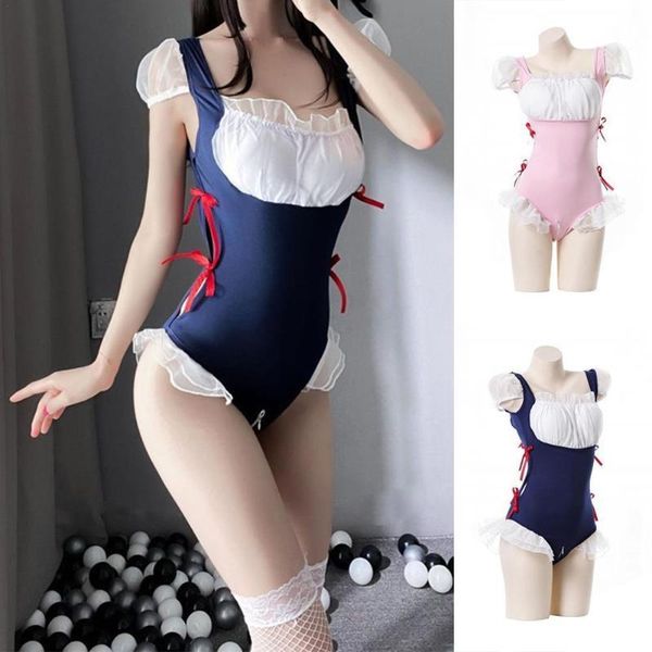 

women's panties ladies lingerie open file princess uniform underwear maid classical outfit porno suit women roleplay costume, Black;pink