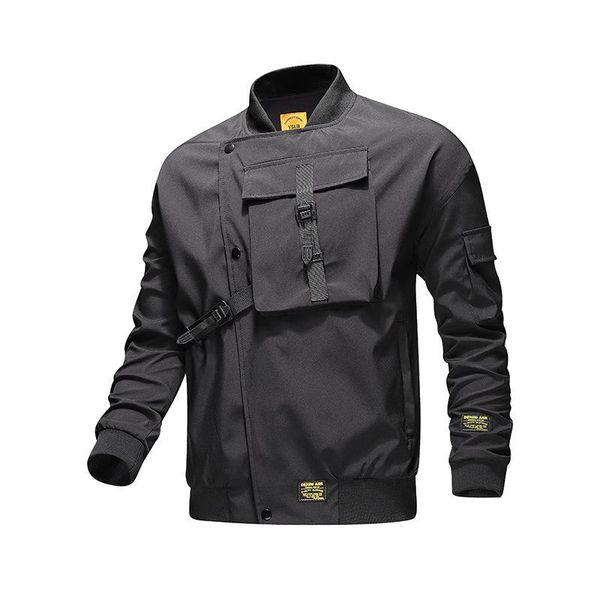 

men's jackets personalized big pocket men's jacket fashion trend windproof waterproof warm casual uniform autumn winter tactical co, Black;brown
