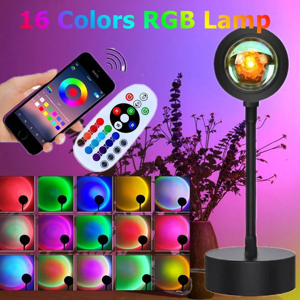 

usb rainbow sunset lamp app color rgb led night light room decor home atmosphere pgraphy background sunset projection lamphello