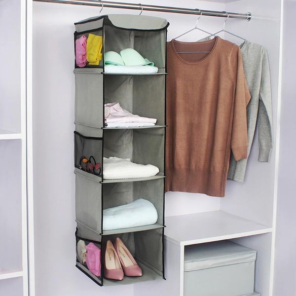 

pocket save space home storage supplie fabric bag hanging wardrobe cabinet closet ten-layer clothes organizer boxes & bins