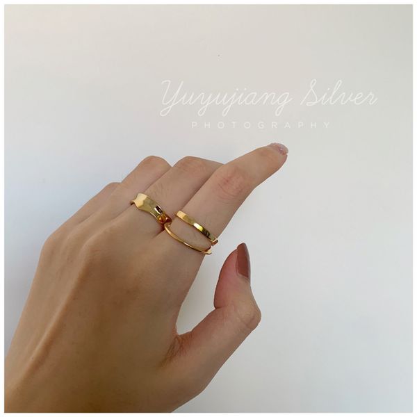 

niche design s925 sterling silver three dimensional irregular geometry ring, female personality, Black