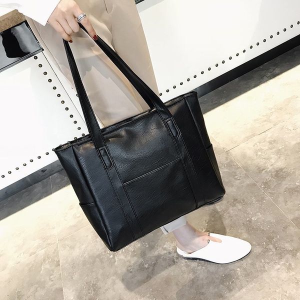 

messenger bags messenger bags soft leather texture black stitching women's one shoulder hand tote bag