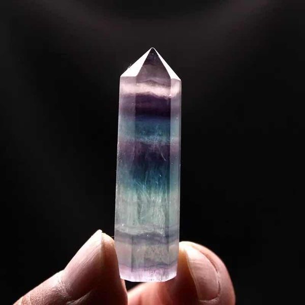

70mm-80mm natural rainbow fluorite quartz obelisk crystal stone point 1pc decorative objects & figurines