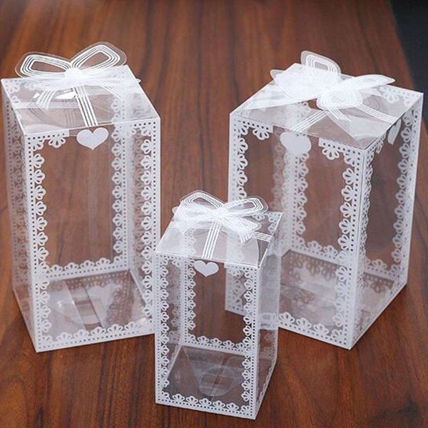 

gift wrap 10pcs packaging boxes rectangle pvc transparent pet plastic box party favors supermarket candy for