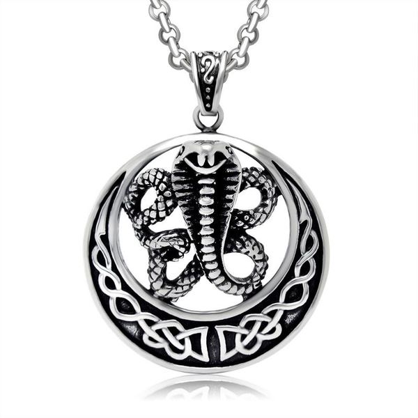 

pendant necklaces fate love of 2021 male men snake & pendants stainless steel box chain fashion jewelry boyfriend gift, Silver