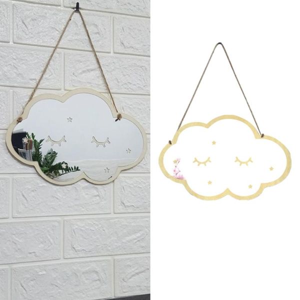 

mirrors acrylic wall mirror wooden frame hanging cartoon crafts with rope for home room el