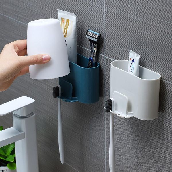 

hooks & rails wall-mounted toothbrush holders punch-toilet mouthwash cup storage rack home bathroom kitchen organizer waterproof produc