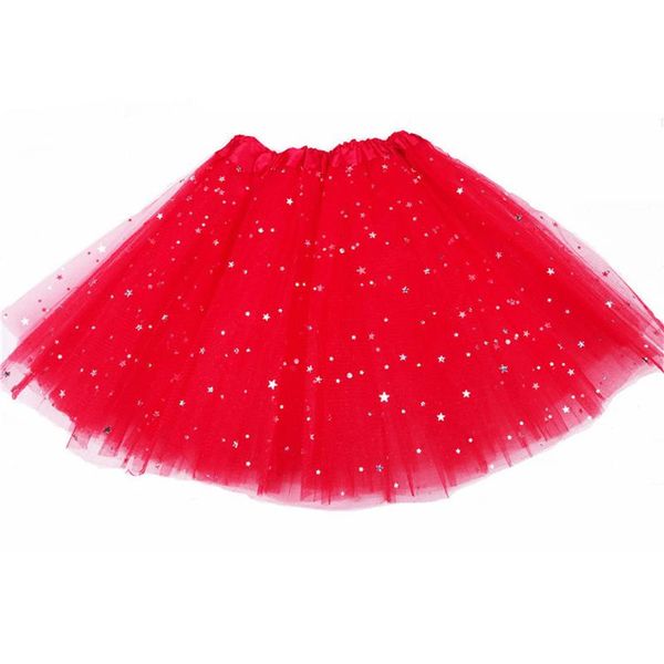 

skirts baby girls summer tutu kids sequined star dance skirt girl sequin 3 layers princess ballet dancing party 2-8t, Blue
