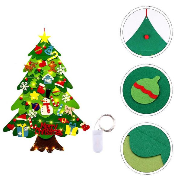 

christmas decorations wall hanging xmas tree with string light diy ornaments (tree+ light)