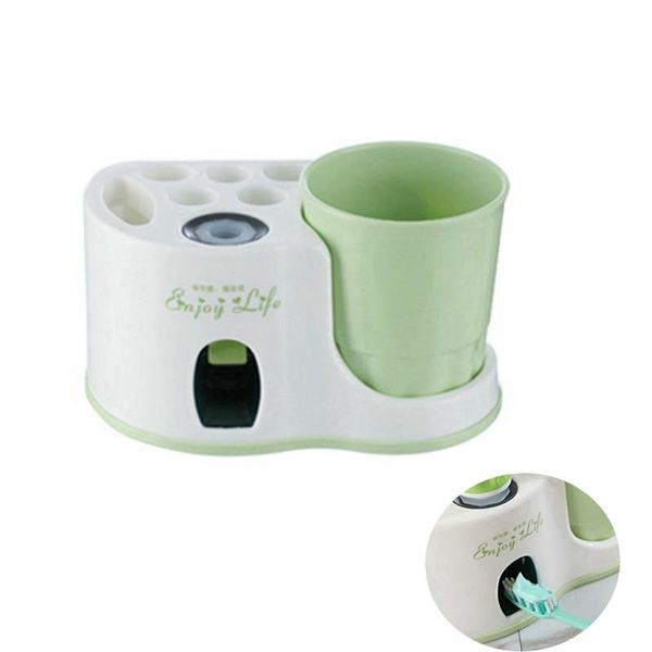 

bath accessory set creative toothbrush holder wash suit automatic squeeze toothpaste sucker home bathroom shelves toothpast