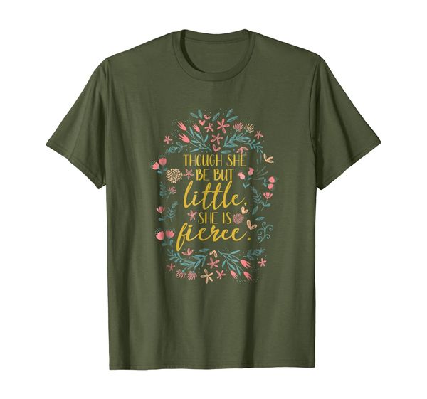 

she is fierce tee though she be but little women's shirt, White;black