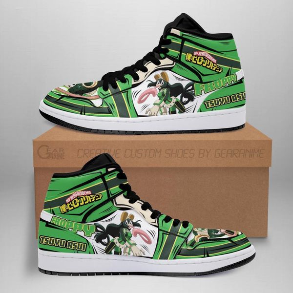 

tsuyu asui sneakers froppy my hero academia anime shoes