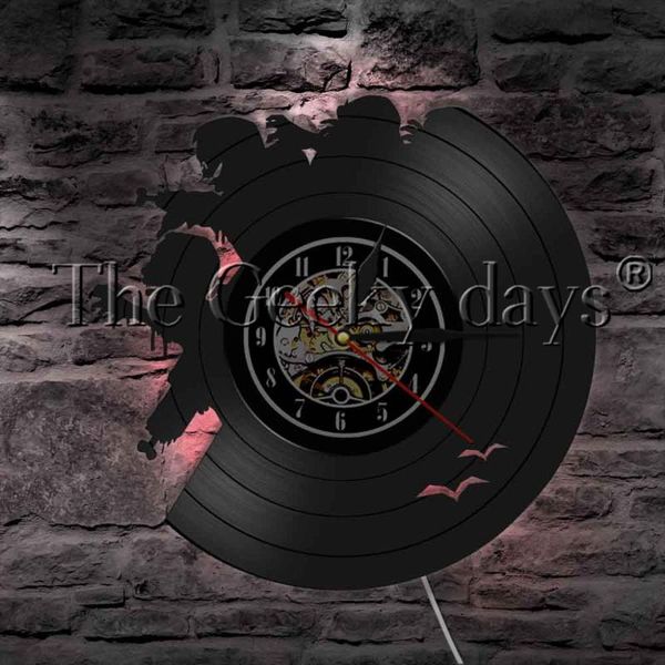 

wall lamp 1piece zombie monsters family record clock led night light halloween horror scary decor zombies outbreak