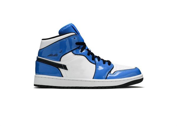 

mens 1 i basketball shoes womens jumpman 1s black white blue sports sneakers size ship with