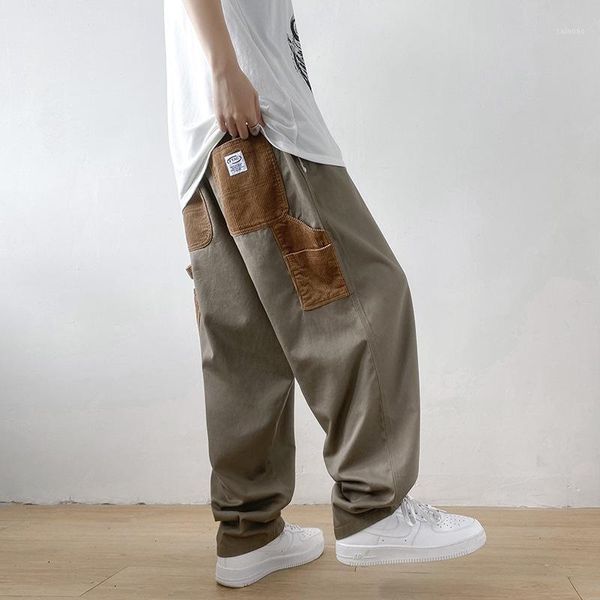 

men's jogging pants men multi-pocket overalls casual ins trendy brand xxl, Black