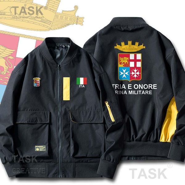 

men's jackets bomber military biker jacket navy italiana ita it windbreaker spring printed pilot hip hop coats casual, Black;brown