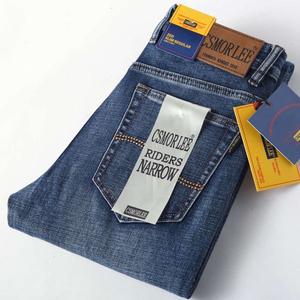 

blue new men herfst jeans slender elastic csmorlee fashion business broek classic style winter denim male