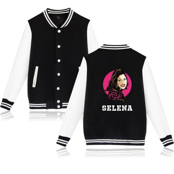 

women's jackets harajuku selena quintanilla baseball jacket women men outerwear autumn casual round neck, Black;brown