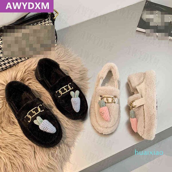 

winter warm femme snow boots fashion short plush platform sweet ladies botas slip-on faux suede flats casual mujer 663, Black