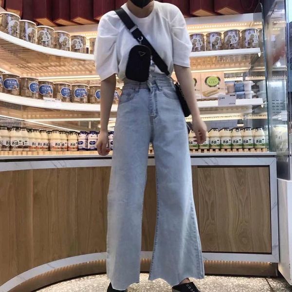 

women's jeans woman high waist clothes wide leg denim clothing blue streetwear vintage 2021 fashion harajuku straight pants