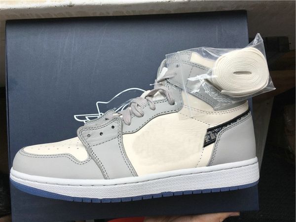 

grey luxury 1 high anniversary shoes mens basketball trainers retro og 1s women designer sports oblique white sneakers pcfse