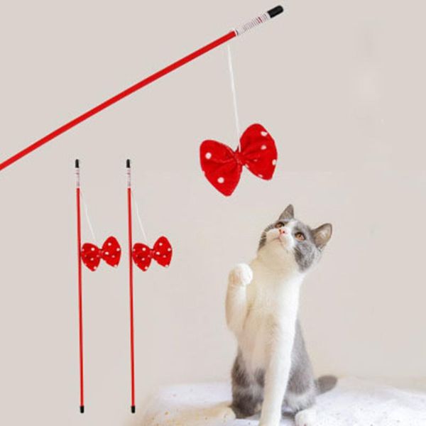 

cat toys pet funny stick plastic kitten interactive fun toy ring paper elastic rope
