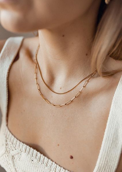 

chains 2021 collier gold chain necklace multilayer metal disc silver pendant for women trend female jewelry collar