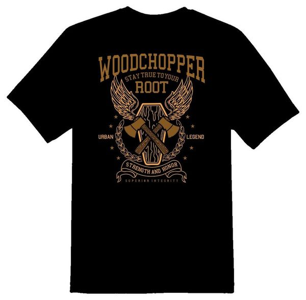 

woodchopper stay true to your root tee shirt black or white, White;black