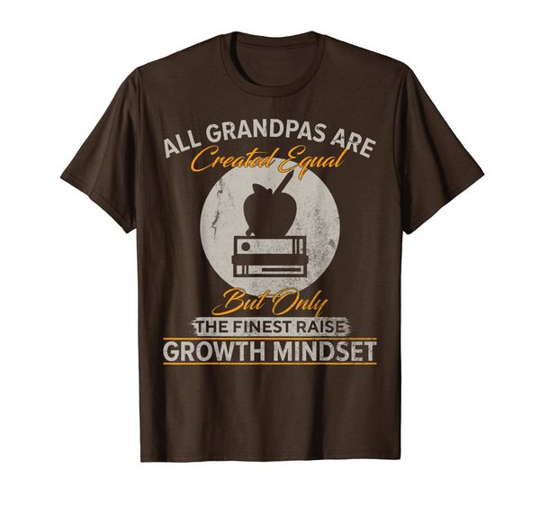 

vintage the finest grandpas raise growth mindset teacher t-shirt, White;black