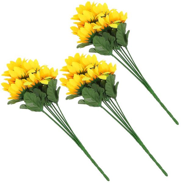 

decorative flowers & wreaths 3 bunches lifelike home sunflower bouquet decors