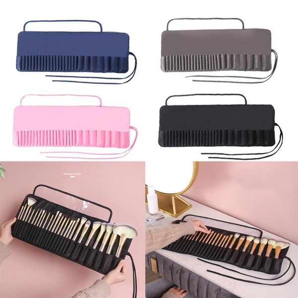 

storage boxes & bins makeup brush rolling case cosmetic bag pouch holder travel portable brushes organizer with belt strap
